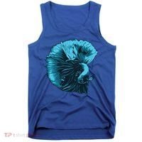 Blue Betta Fish And Siamese Fighting Fish Aquarium Owner Funny Gift Tank Top thumb 0