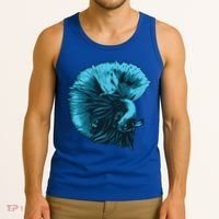 Blue Betta Fish And Siamese Fighting Fish Aquarium Owner Funny Gift Tank Top thumb 3