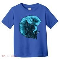 Blue Betta Fish And Siamese Fighting Fish Aquarium Owner Funny Gift Toddler T-Shirt thumb 0
