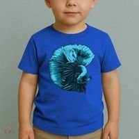 Blue Betta Fish And Siamese Fighting Fish Aquarium Owner Funny Gift Toddler T-Shirt thumb 2