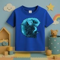Blue Betta Fish And Siamese Fighting Fish Aquarium Owner Funny Gift Toddler T-Shirt thumb 3