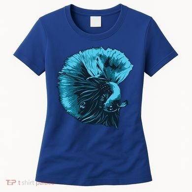 Blue Betta Fish And Siamese Fighting Fish Aquarium Owner Funny Gift Women's T-Shirt