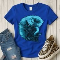 Blue Betta Fish And Siamese Fighting Fish Aquarium Owner Funny Gift Women's T-Shirt thumb 3