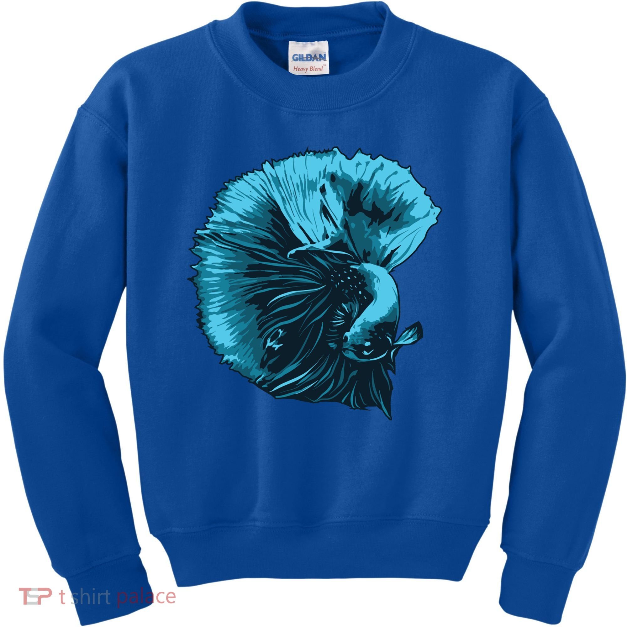 Blue Betta Fish And Siamese Fighting Fish Aquarium Owner Funny Gift Kids Sweatshirt