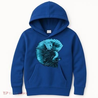 Blue Betta Fish And Siamese Fighting Fish Aquarium Owner Funny Gift Kids Hoodie