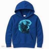 Blue Betta Fish And Siamese Fighting Fish Aquarium Owner Funny Gift Kids Hoodie thumb 0