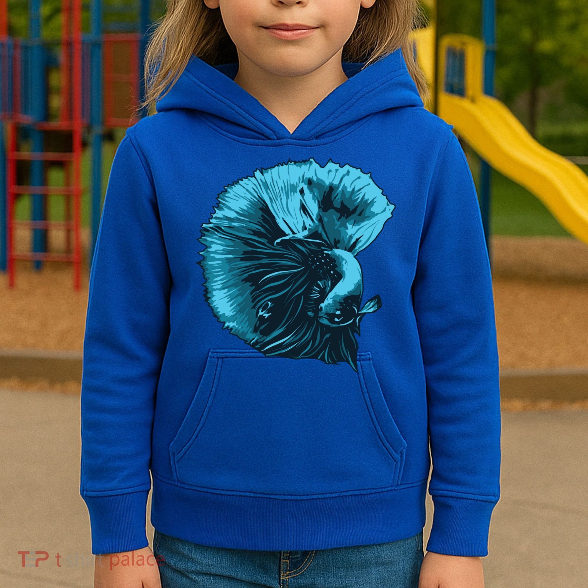Blue Betta Fish And Siamese Fighting Fish Aquarium Owner Funny Gift Kids Hoodie