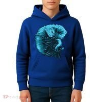 Blue Betta Fish And Siamese Fighting Fish Aquarium Owner Funny Gift Kids Hoodie thumb 4