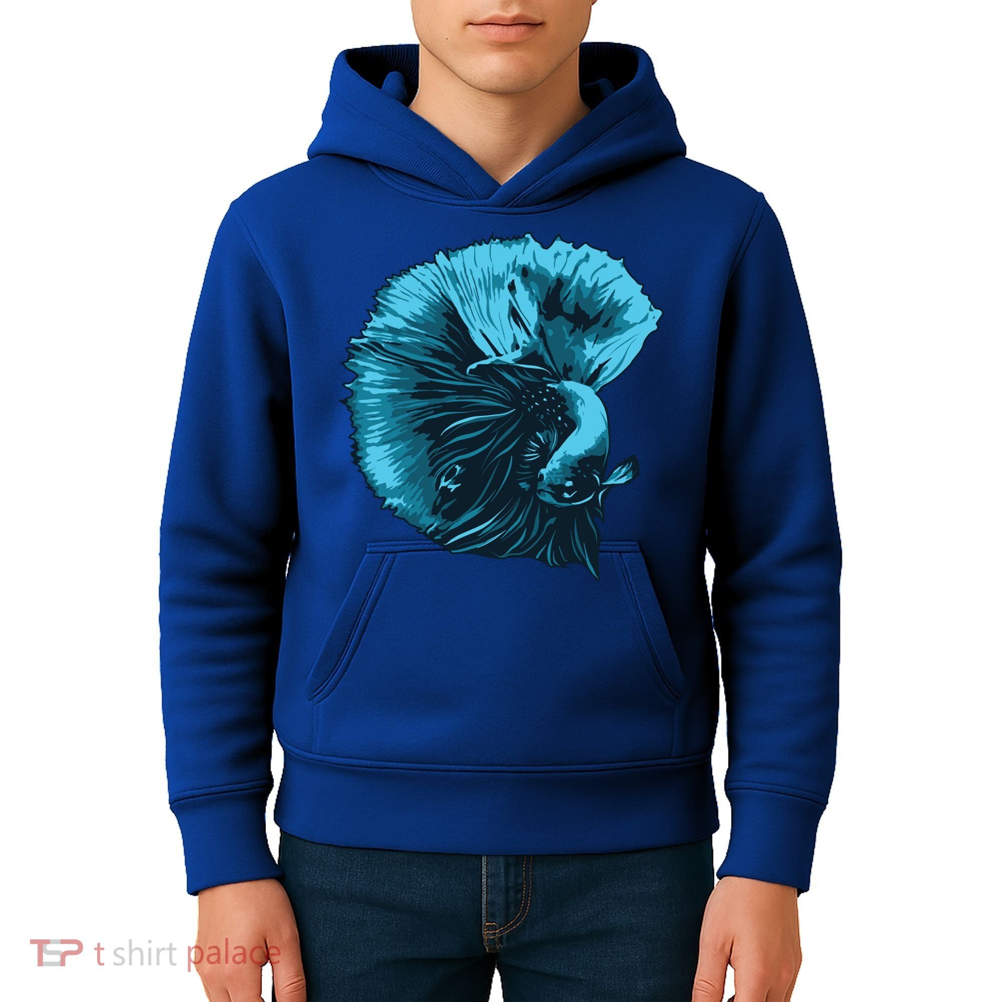 Blue Betta Fish And Siamese Fighting Fish Aquarium Owner Funny Gift Kids Hoodie
