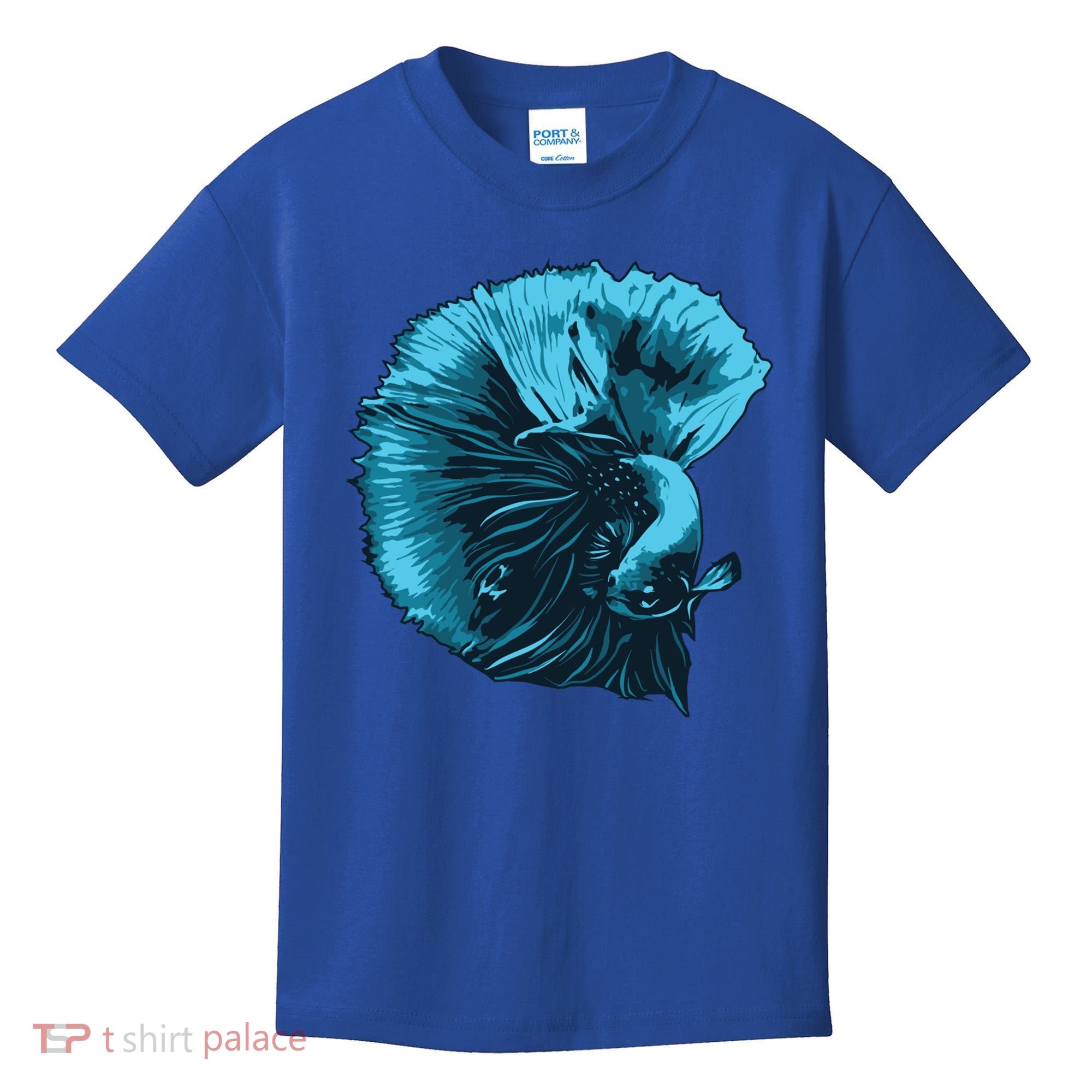 Blue Betta Fish And Siamese Fighting Fish Aquarium Owner Funny Gift Kids T-Shirt