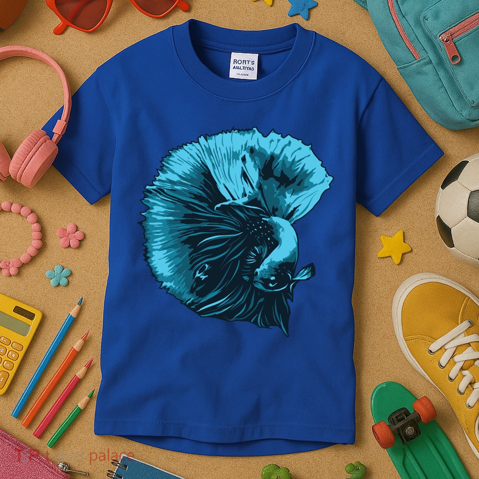 Blue Betta Fish And Siamese Fighting Fish Aquarium Owner Funny Gift Kids T-Shirt