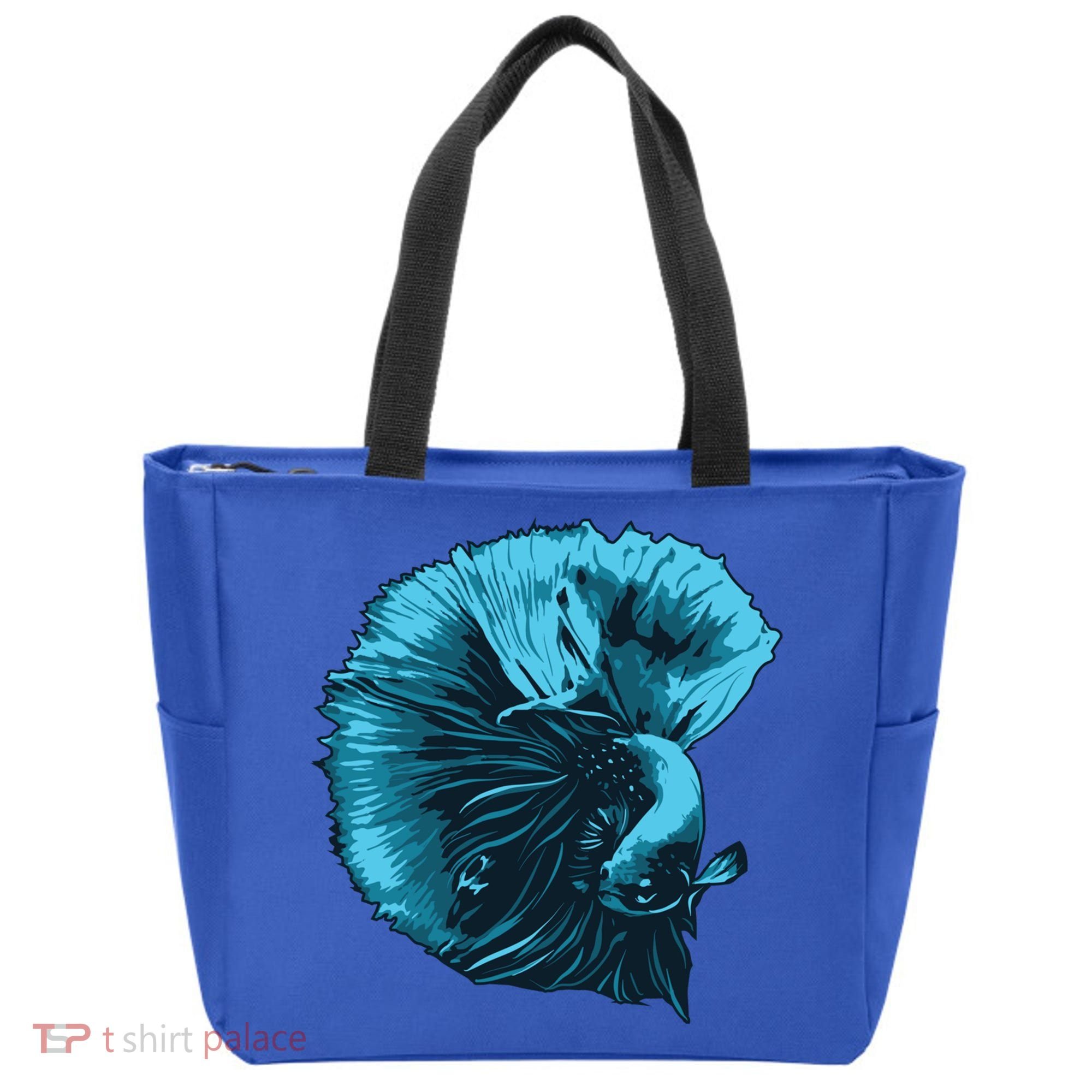 Blue Betta Fish And Siamese Fighting Fish Aquarium Owner Funny Gift Tote Bag