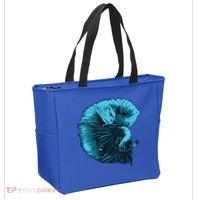 Blue Betta Fish And Siamese Fighting Fish Aquarium Owner Funny Gift Tote Bag thumb 2