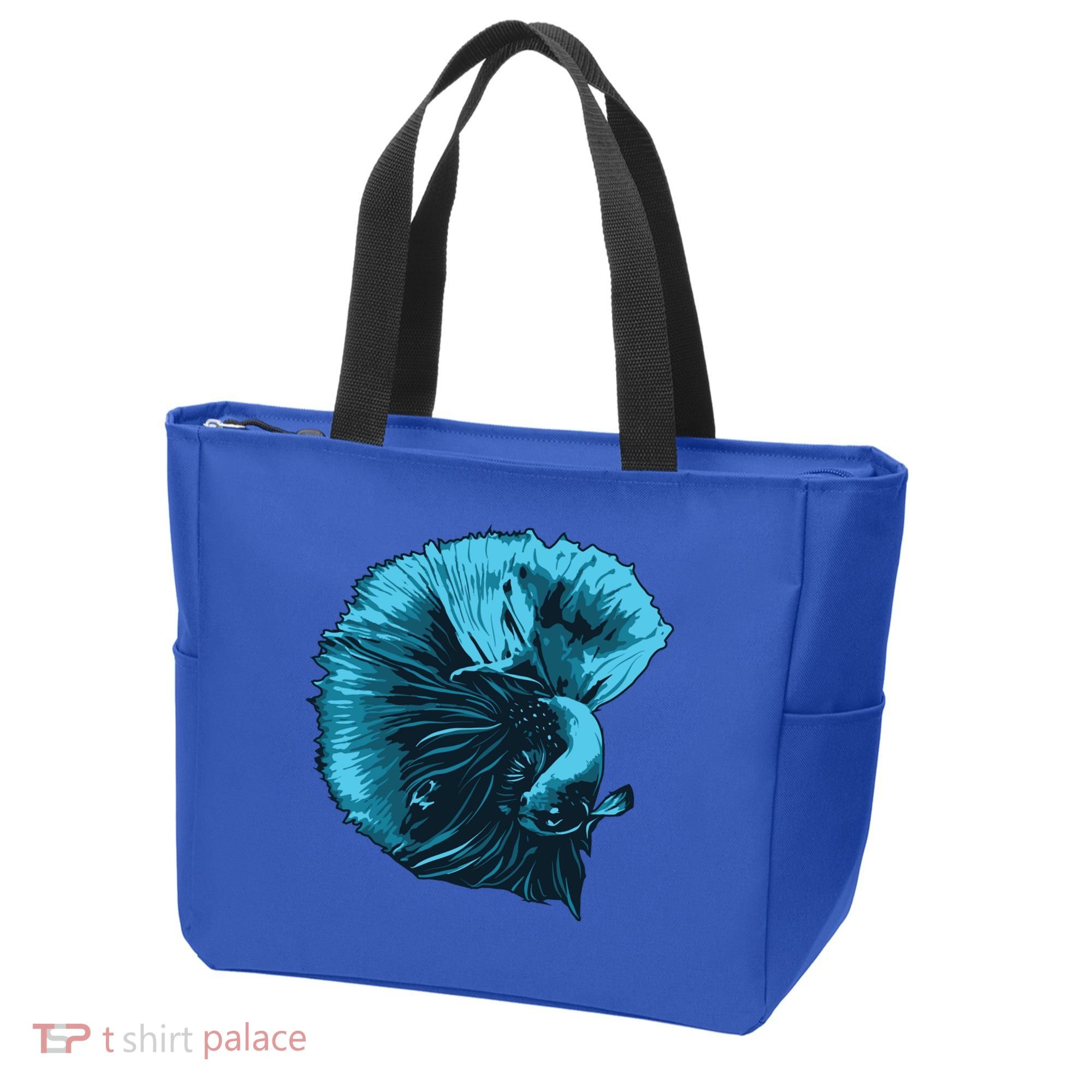 Blue Betta Fish And Siamese Fighting Fish Aquarium Owner Funny Gift Tote Bag