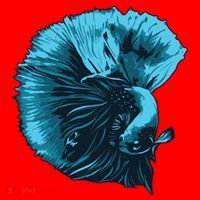 Blue Betta Fish And Siamese Fighting Fish Aquarium Owner Funny Gift Santa Hat thumb 1
