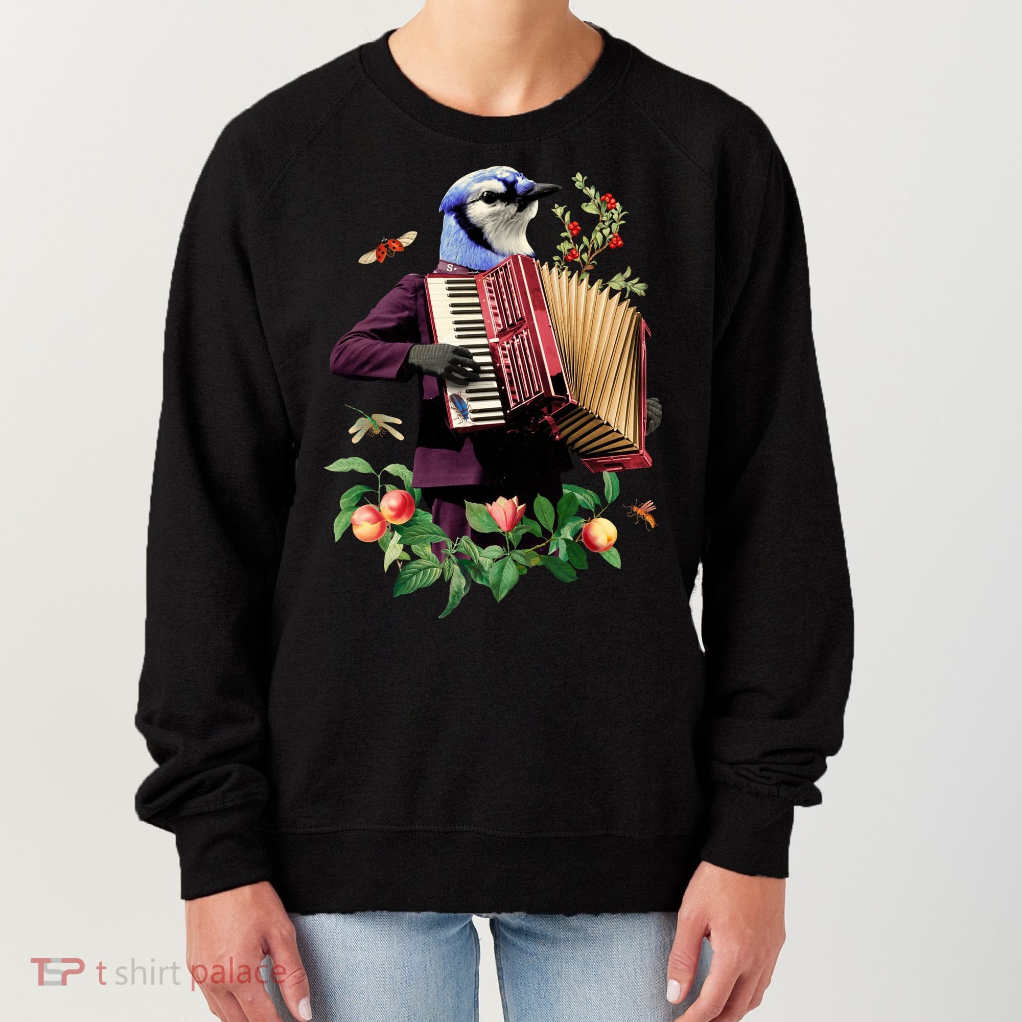 Blue Bird Fancy Animal Musician Women's Sweatshirt