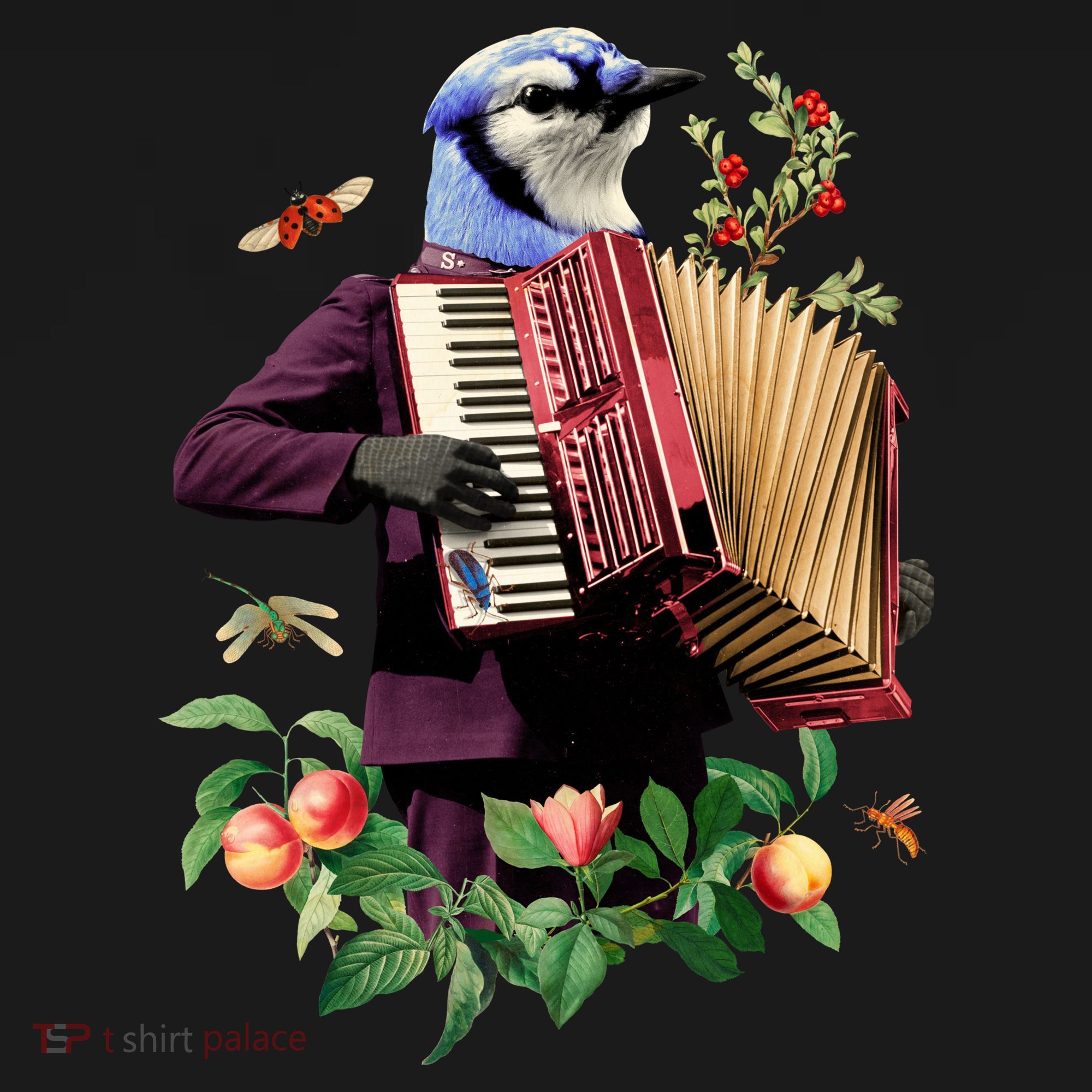 Blue Bird Fancy Animal Musician Bucket Hat