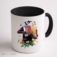 Blue Bird Fancy Animal Musician Coffee Mug thumb 1