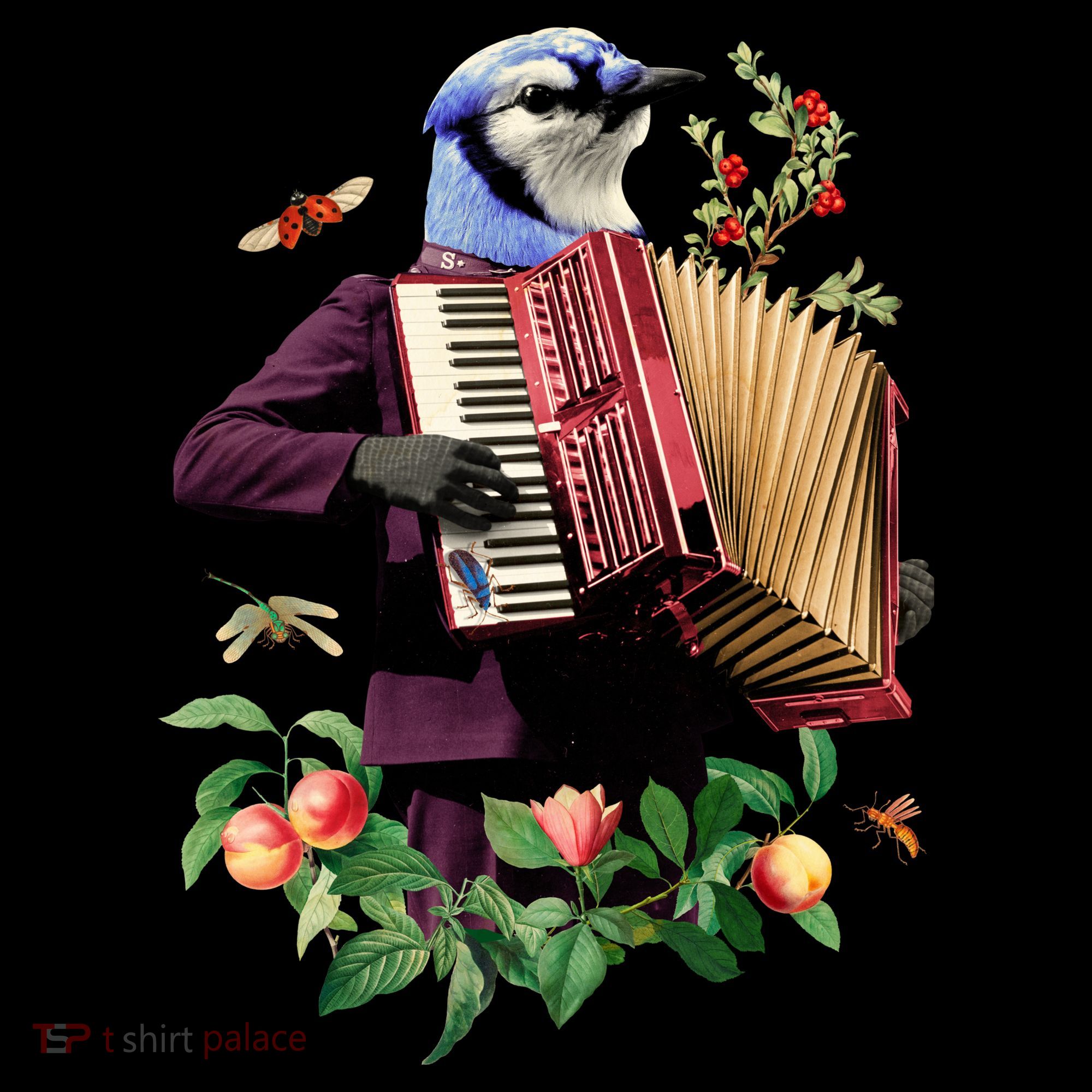 Blue Bird Fancy Animal Musician Coffee Mug