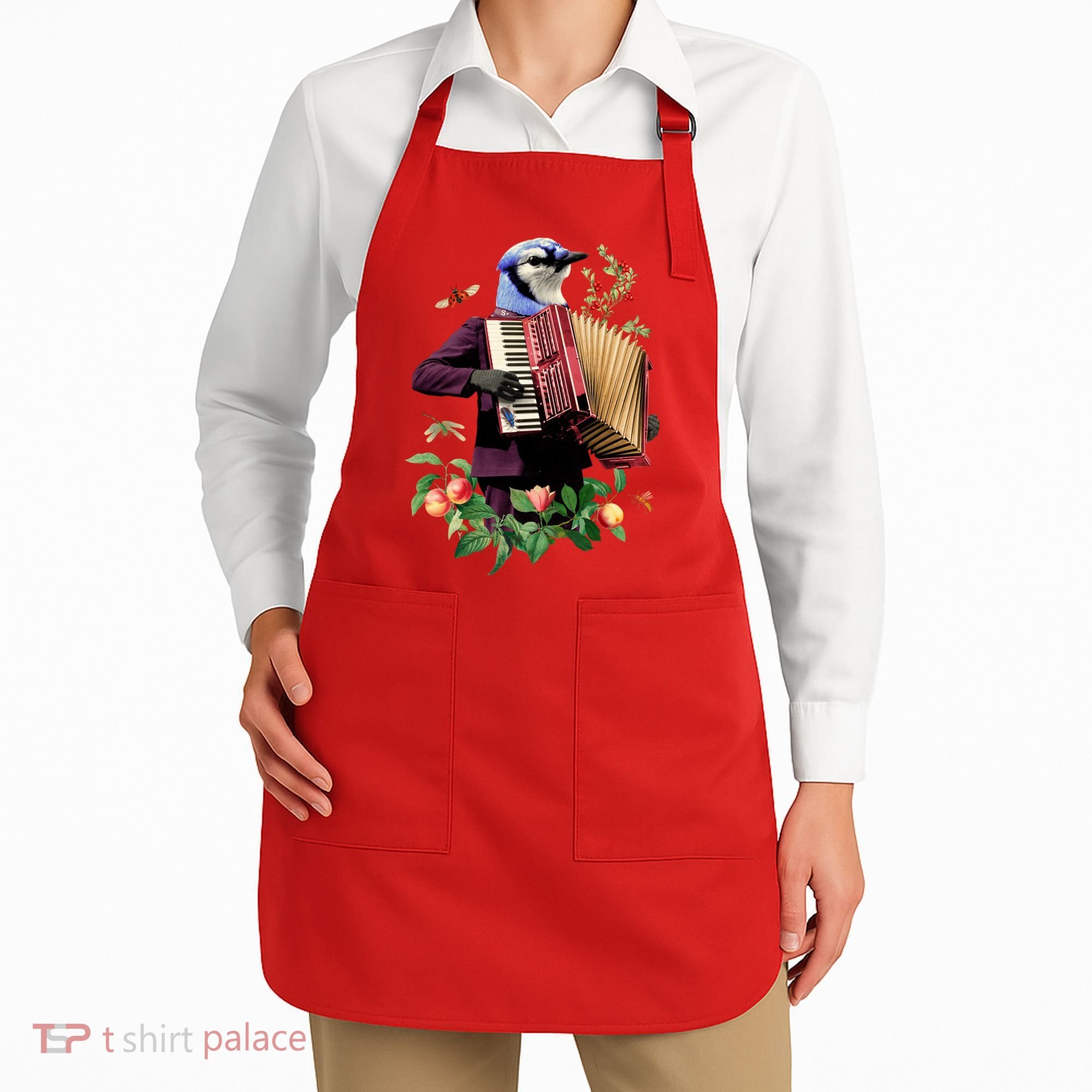 Blue Bird Fancy Animal Musician Apron