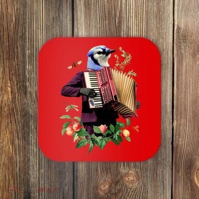 Blue Bird Fancy Animal Musician Coaster