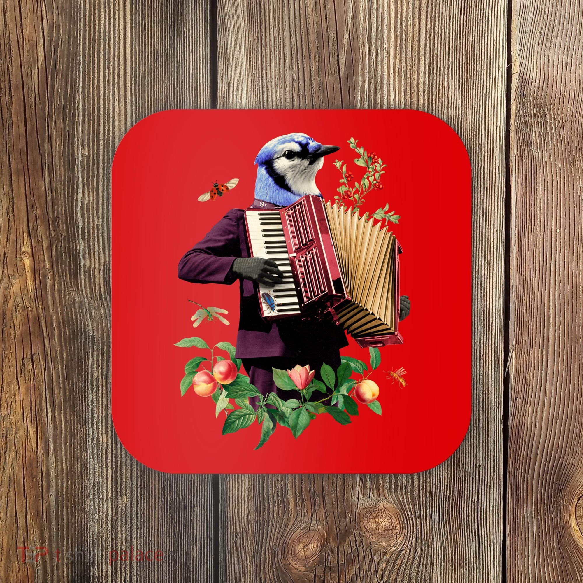 Blue Bird Fancy Animal Musician Coaster