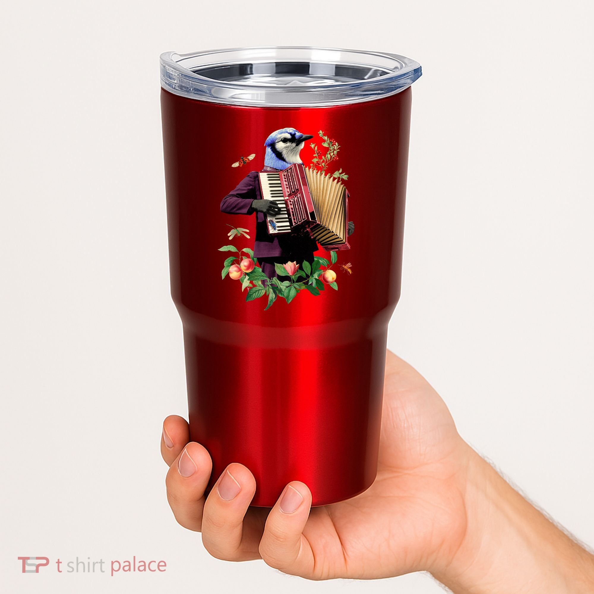 Blue Bird Fancy Animal Musician Tumbler