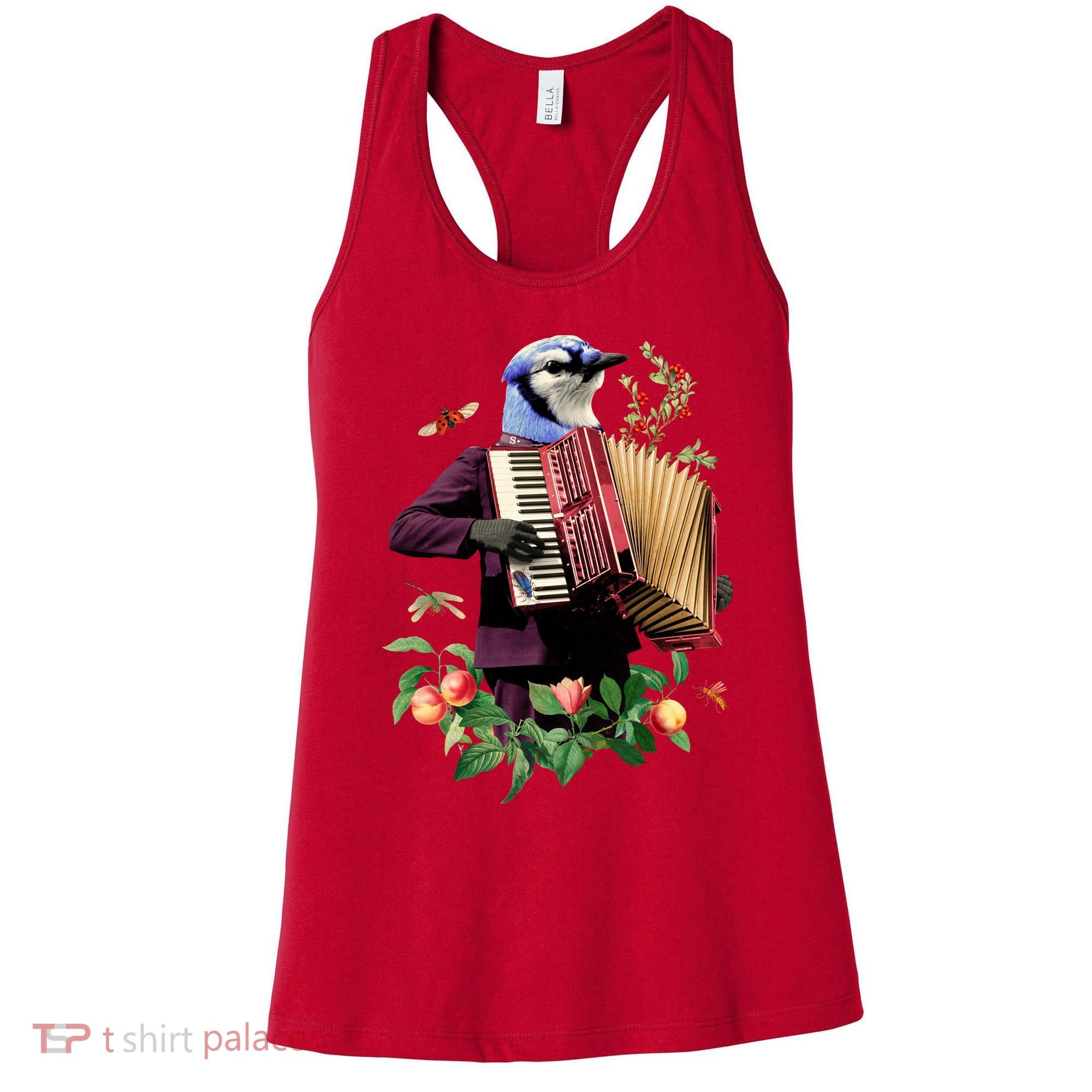 Blue Bird Fancy Animal Musician Women's Tank Top