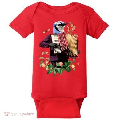 Blue Bird Fancy Animal Musician Baby Bodysuit