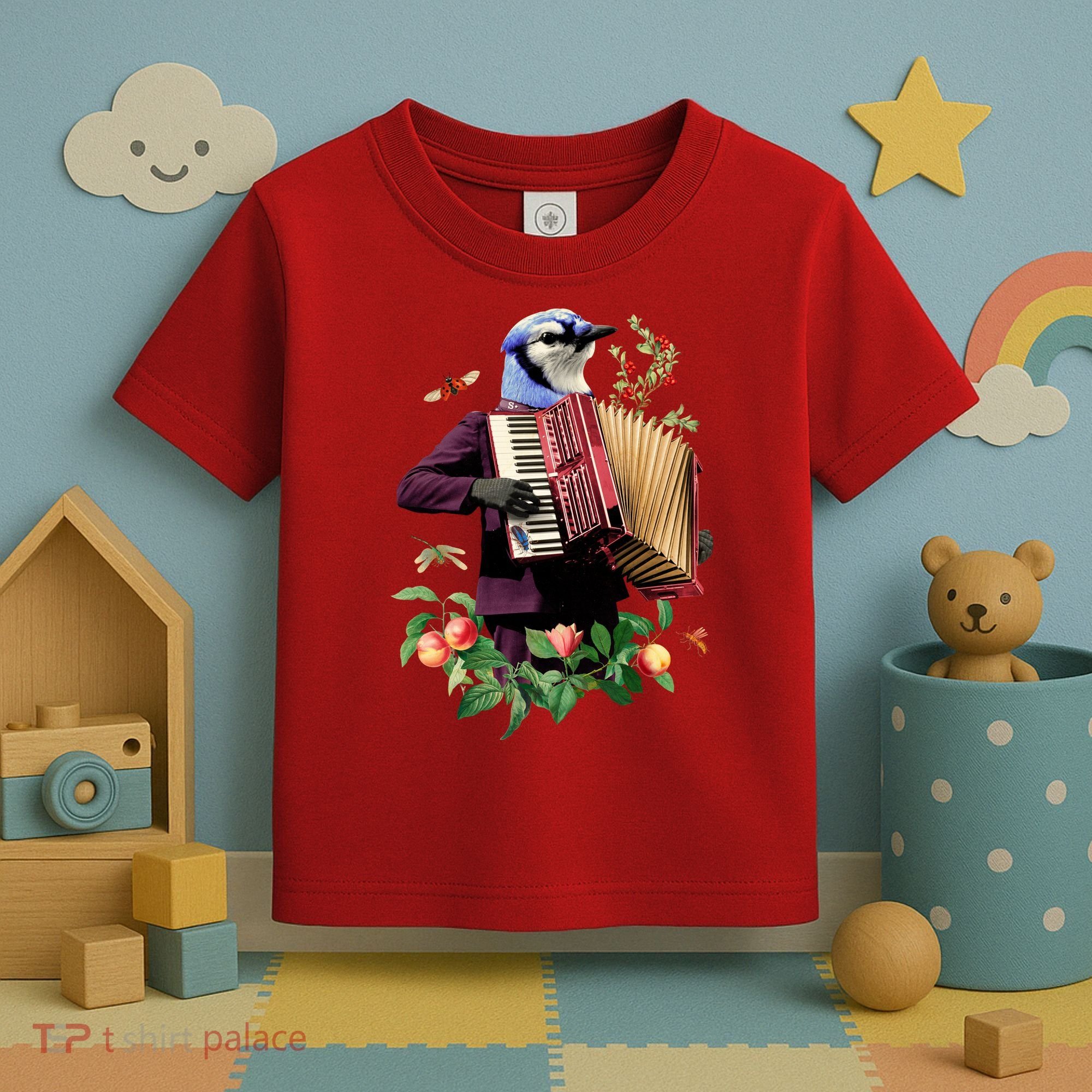 Blue Bird Fancy Animal Musician Toddler T-Shirt