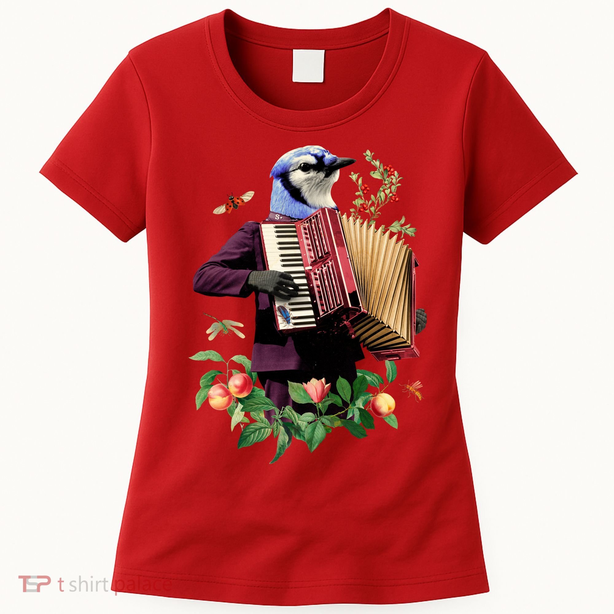 Blue Bird Fancy Animal Musician Women's T-Shirt
