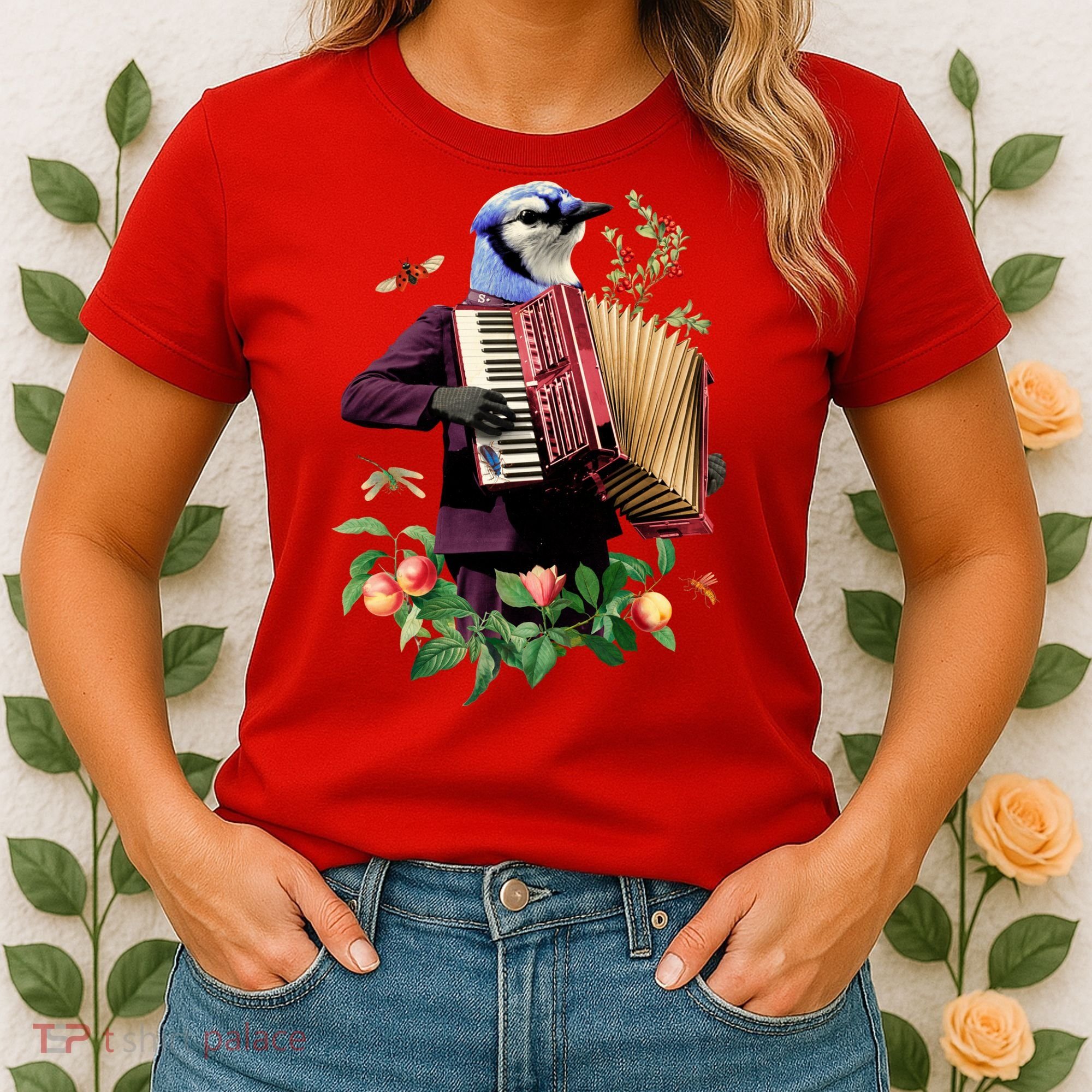Blue Bird Fancy Animal Musician Women's T-Shirt