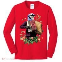 Blue Bird Fancy Animal Musician Kids Long Sleeve Shirt thumb 0