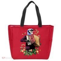 Blue Bird Fancy Animal Musician Tote Bag thumb 0