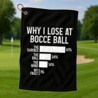 Bocce Ball Funny Why I Lose At Bocce Ball Cute Gift Golf Towel thumb 1