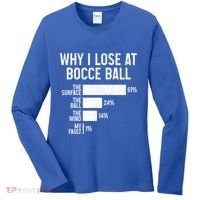 Bocce Ball Funny Why I Lose At Bocce Ball Cute Gift Women's Long Sleeve Shirt thumb 0