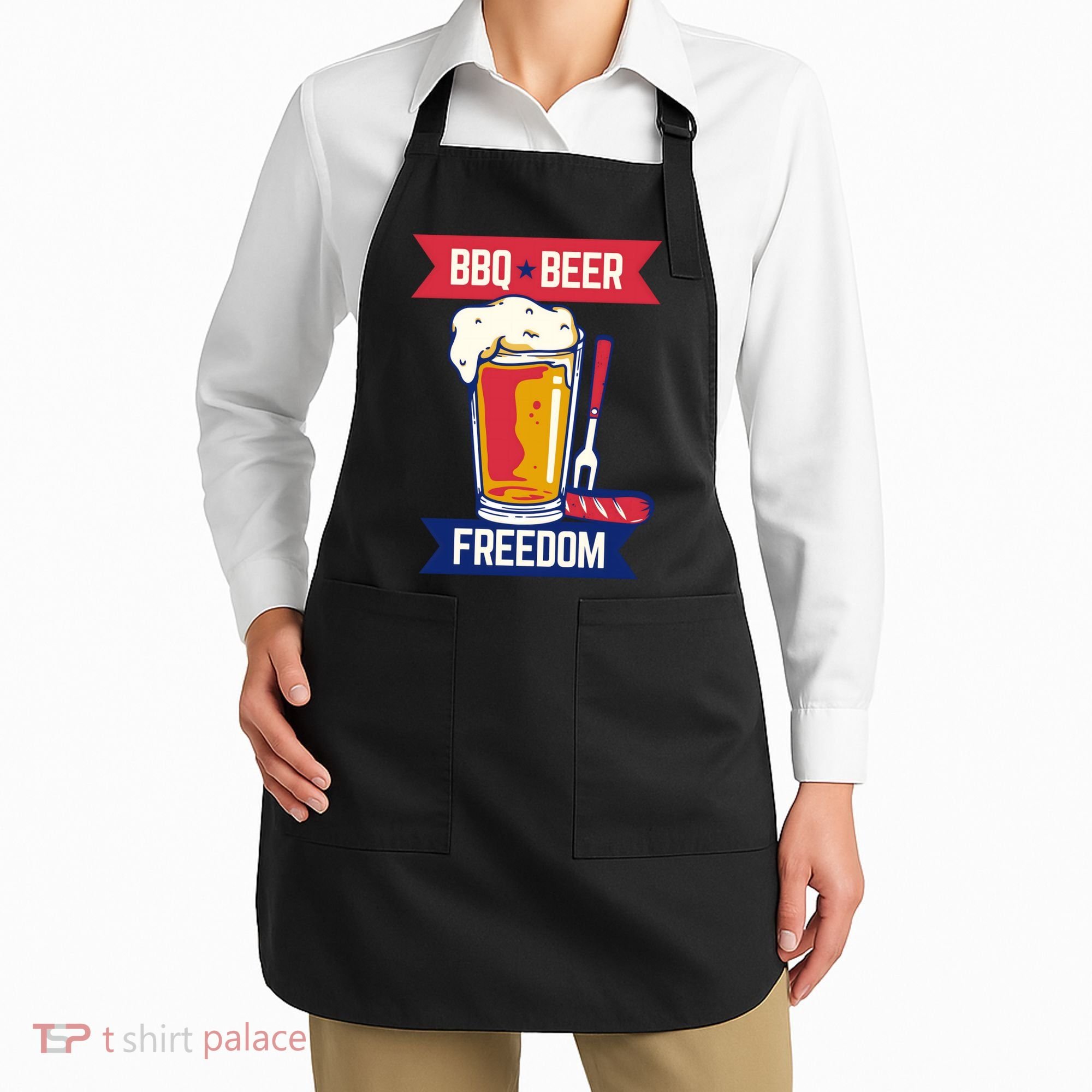 BBQ Beer Freedom America USA Party Summer Apron