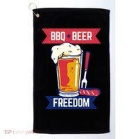 BBQ Beer Freedom America USA Party Summer Golf Towel thumb 0