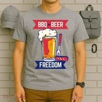 BBQ Beer Freedom America USA Party Summer T-Shirt thumb 6