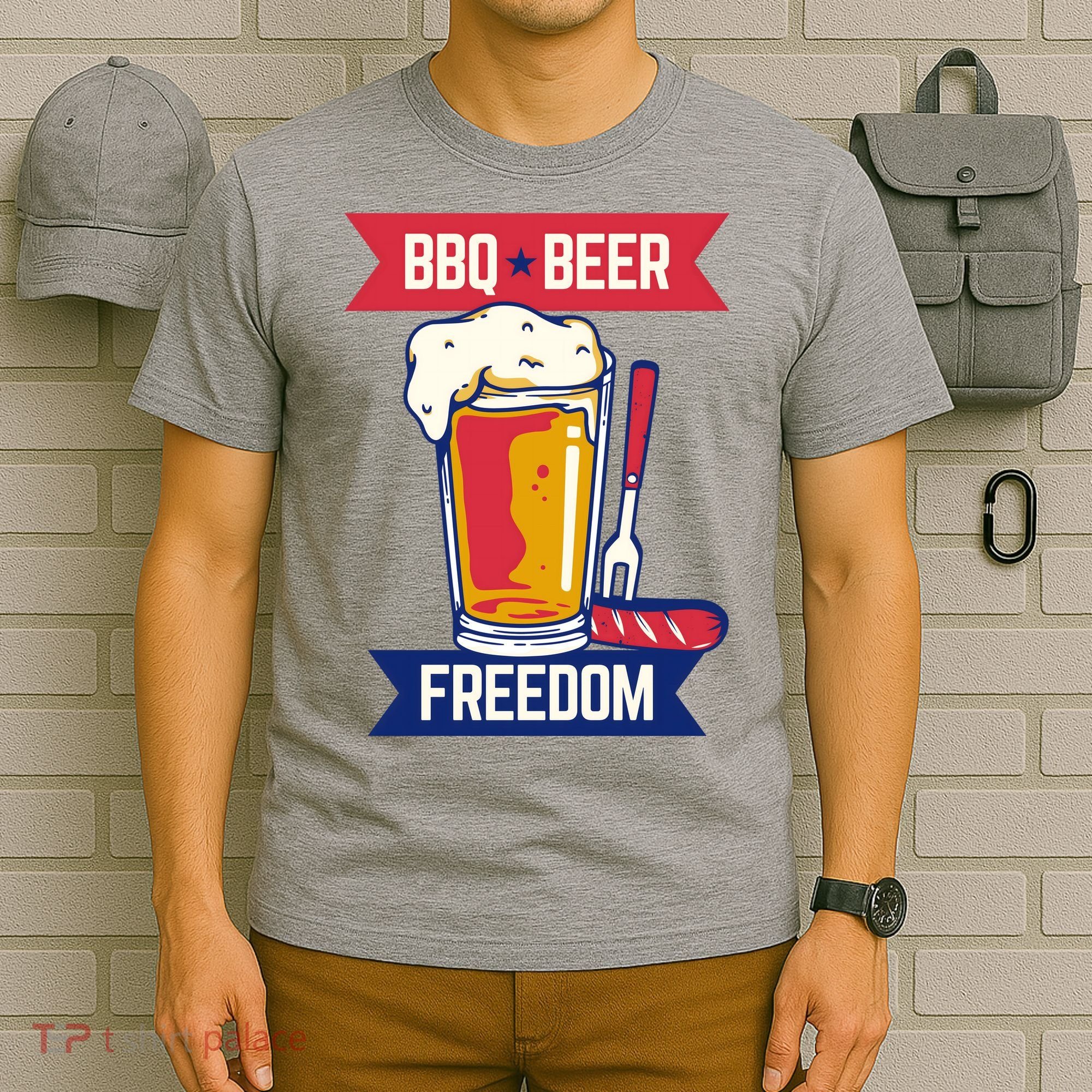BBQ Beer Freedom America USA Party Summer T-Shirt