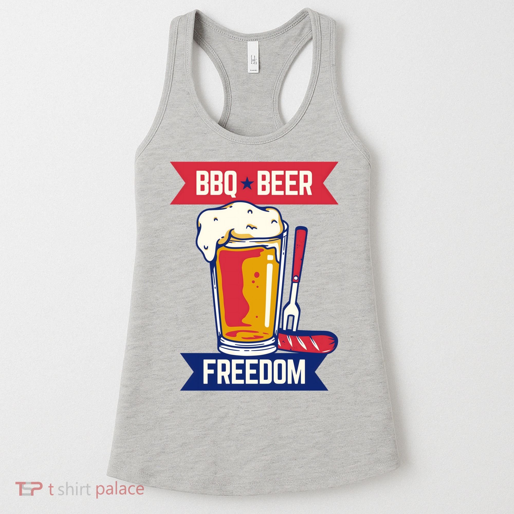 BBQ Beer Freedom America USA Party Summer Women's Tank Top