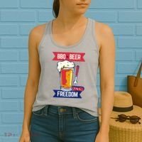 BBQ Beer Freedom America USA Party Summer Women's Tank Top thumb 2