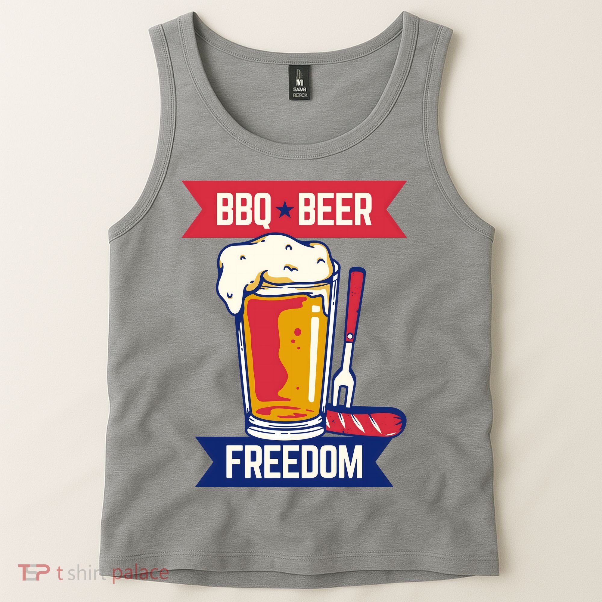 BBQ Beer Freedom America USA Party Summer Tank Top