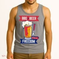 BBQ Beer Freedom America USA Party Summer Tank Top thumb 3