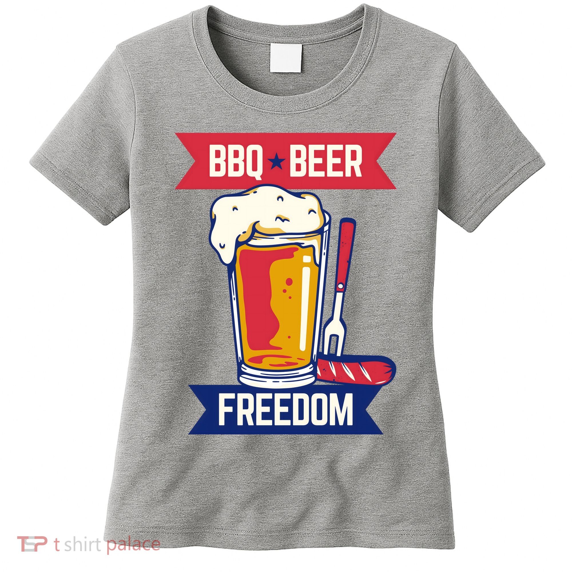 BBQ Beer Freedom America USA Party Summer Women's T-Shirt