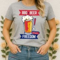BBQ Beer Freedom America USA Party Summer Women's T-Shirt thumb 2