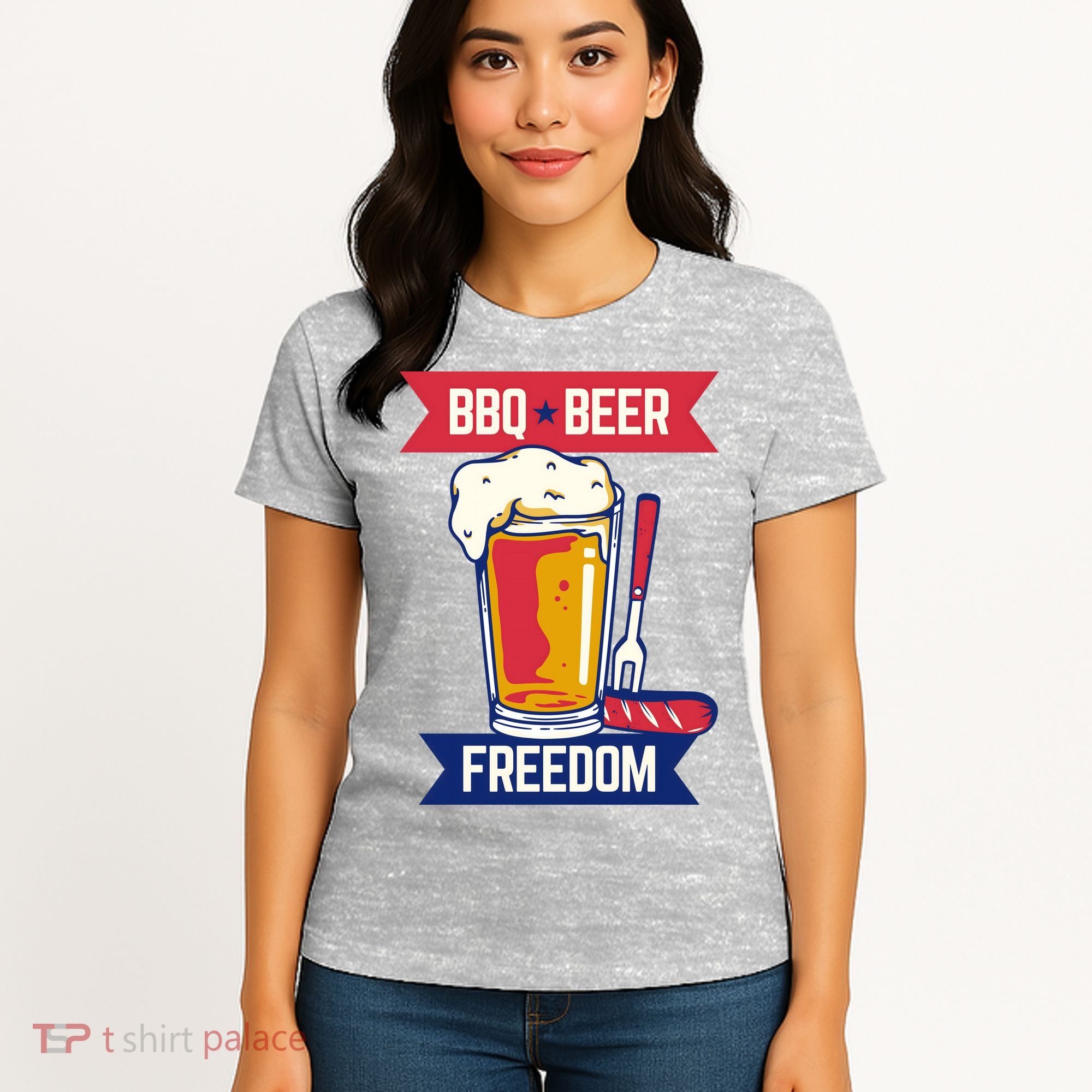 BBQ Beer Freedom America USA Party Summer Women's T-Shirt