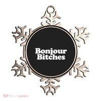 Bonjour Bitches Funny French Bonjour Bitches Gift Ornament thumb 0