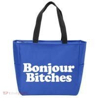 Bonjour Bitches Funny French Bonjour Bitches Gift Tote Bag thumb 0