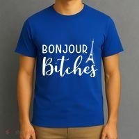 Bonjour Bitches Funny French Person Funny Bachelorette Gift T-Shirt thumb 3